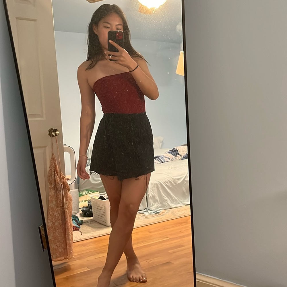 Cross jean skirt